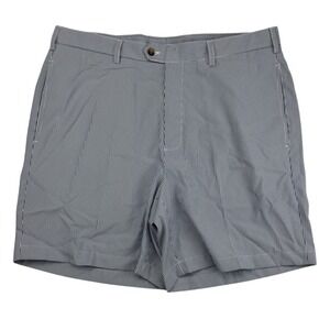 Donald Ross Blue White Striped Bermuda Performance Shorts Sz 38 100% Polyester